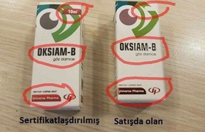 Saxta və orijinal “Oksiam – B” göz damcısı - AÇIQLAMA