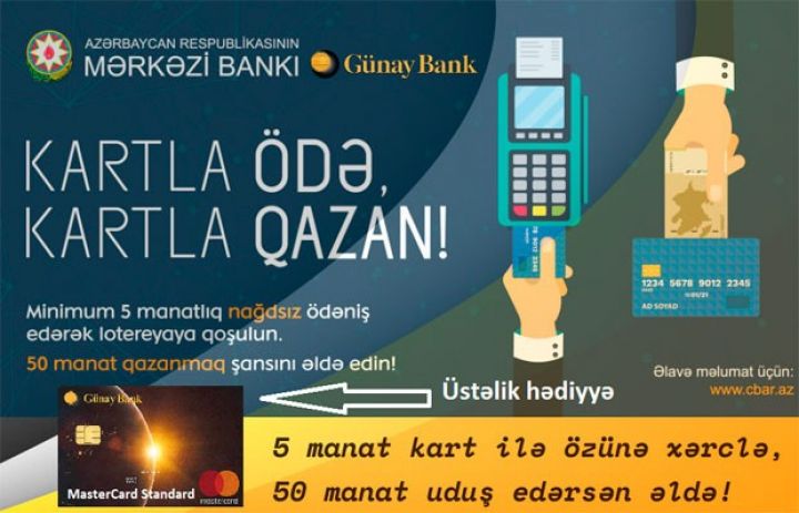 Günay Bank ödəniş kartı istifadəçilərinin nəzərinə!