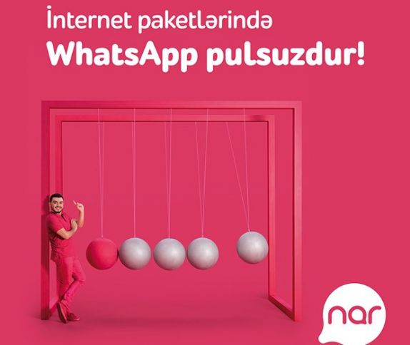 “Nar” abunəçiləri “WhatsApp”-dan pulsuz istifadə edir