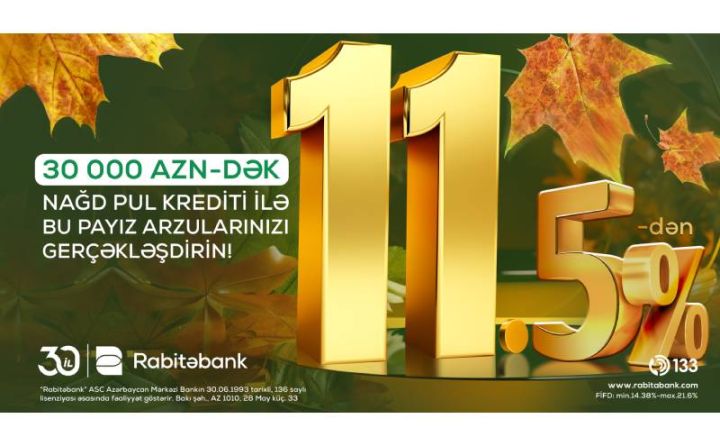 Rabitəbank nağd pul krediti üzrə faizləri endirdi!