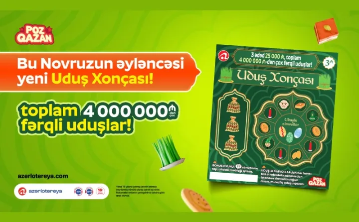 Novruza özəl yeni “Uduş xonçası” lotereyası satışa çıxıb - 4 milyon manatdan çox uduş var